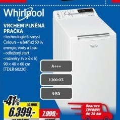 TDLR 60220 PRAČKA VRCH. PL.WHIRLPOOL