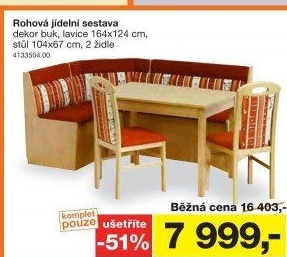 Rohová jídelní sestava BIG BOX