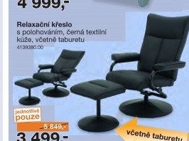 Relaxační křeslo včetně taburetu PERRY