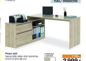 Rohový psací stůl MONOBLOK 1
