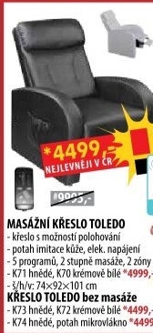 Masážní křeslo TOLEDO hnědé K71