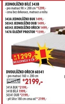 Jednolůžko 343 bílá 90x200