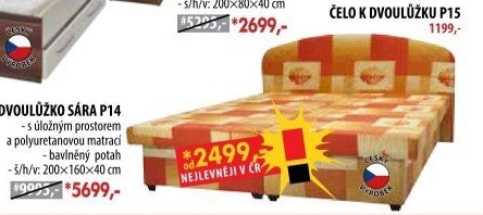 Dvoulůžko SÁRA s úložným prostorem