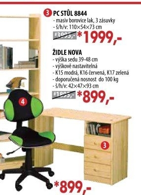 PC stůl 8844 lakovaný
