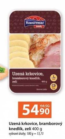 Krkovice uzená s bramborovým knedlíkem a zelím Vltavotýnské lahůdky