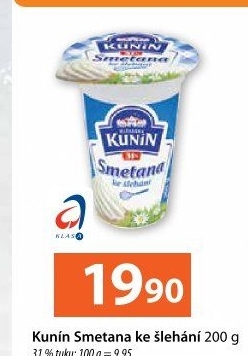 Smetana ke šlehání Kunín 31%