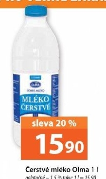 Mléko čerstvé Olma - 1,5% polotučné