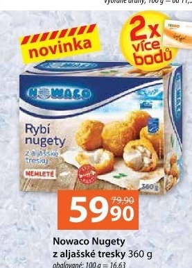Obalované nugety z aljašské tresky mražené Nowaco