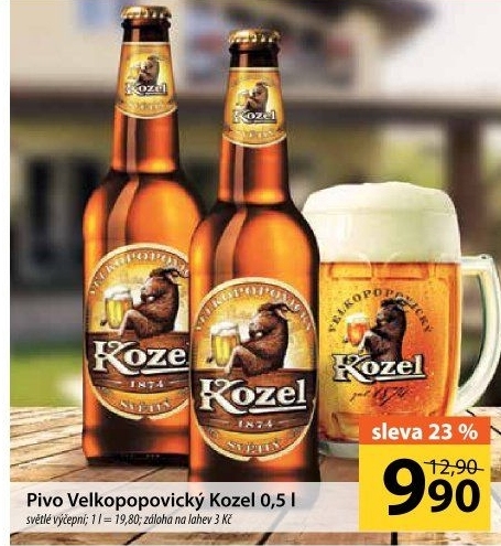 Pivo světlé výčepní 10°Velkopopovický Kozel