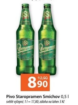Pivo světlé výčepní 10° Smíchov Staropramen