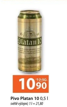 Pivo světlé výčepní 10° Platan