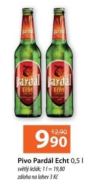 Pivo světlý ležák 11° Echt Pardál