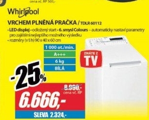 TDLR 60112 PRAČKA VRCH. PL.WHIRLPOOL