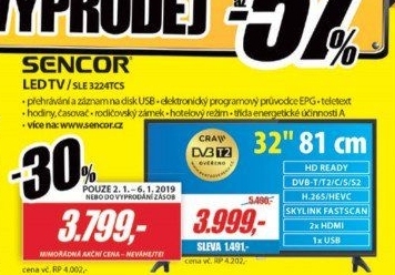 SLE 3224TCSH.265 (HEVC)SENCOR