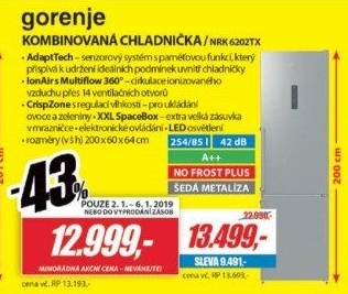 NRK 6202TX CHLADNIČKA KOMBI GORENJE