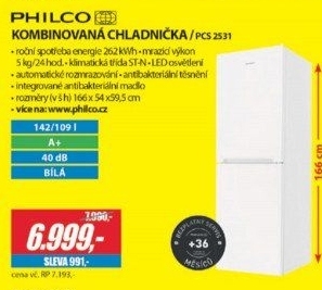 PCS 2531 komb. chladnička PHILCO