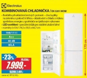 EN 3201MOW CHLADNIČKA KOMBI. ELECTROLUX
