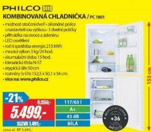 PC 1801 komb. chladničkaPHILCO