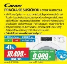 GVSW 485TWC/5-S PRAČKA SE SUŠIČKOU CANDY