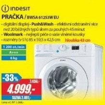BWSA 61253W EU PRAČKAINDESIT