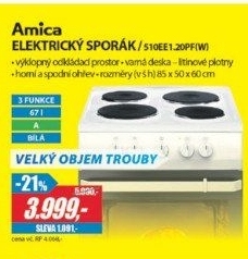 510EE1.20PF(W) SPORÁK ELEKTRICKÝAMICA