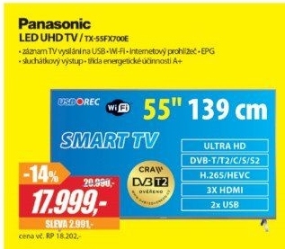 TX 55FX700E LED ULTRA HD TVPANASONIC
