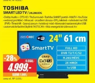 24L2863DG SMART FHD TV T2/C/S2TOSHIBA