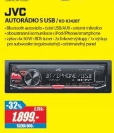KD-X342BT AUTORÁDIO BT/USB/MP3 JVC