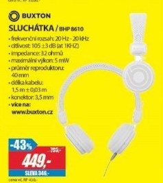 BHP 8610 SLUCHÁTKA BÍLÁBUXTON