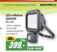 RSL 240 Reflektor 30W SENSOR DLRETLUX