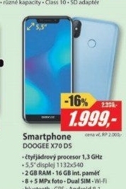 X70 DualSIM 2GB 16GB BlueDOOGEE