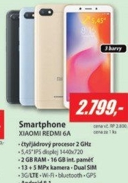 Redmi 6A 2GB/16GB Global Black XIAOMI