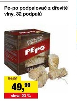 Podpalovač z dřevité vlny Pe-po