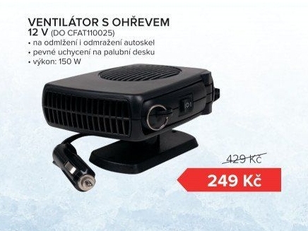 Ventilátor s ohřevem do auta Carface