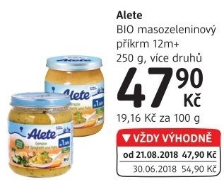 Příkrm masozeleninový bio Alete Nestlé