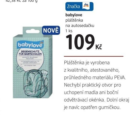 Pláštěnka na autosedačku Babylove