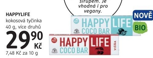Kokosová tyčinka bez lepku bio HappyLife