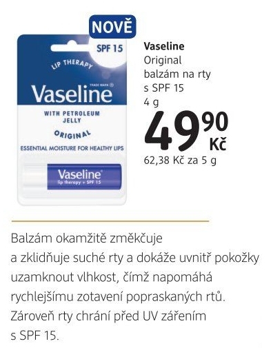Balzám na rty OF 15 Original Vaseline
