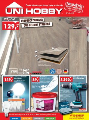 akční leták UNI HOBBY 10.1.2019-31.1.2019