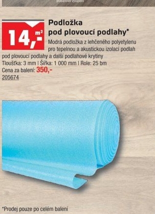 Podložka pod plovoucí podlahy Mirelon