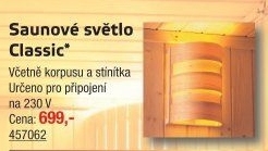 Saunové světlo Classic