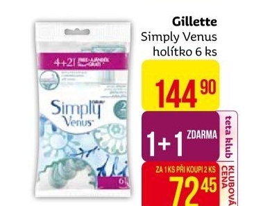 Jednorázová holítka dámská Simply Gillette Venus