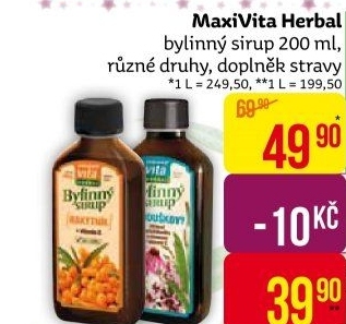 Doplněk stravy Sirup bylinný Herbal MaxiVita