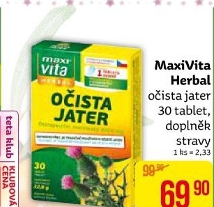Doplněk stravy očista jater Herbal MaxiVita