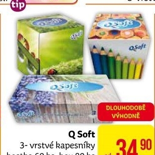 Papírové kapesníčky 3vrstvé Q Soft - box