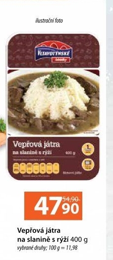 Játra vepřová na slanině s rýží Vltavotýnské lahůdky