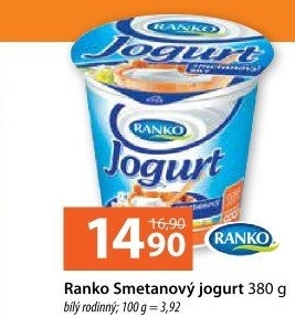 Bílý jogurt smetanový Ranko
