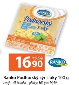 Sýr Podhorský s oky Ranko