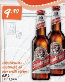 Pivo světlé výčepní Originál 10° Gambrinus