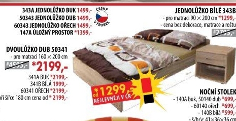 Jednolůžko 343 buk 90x200